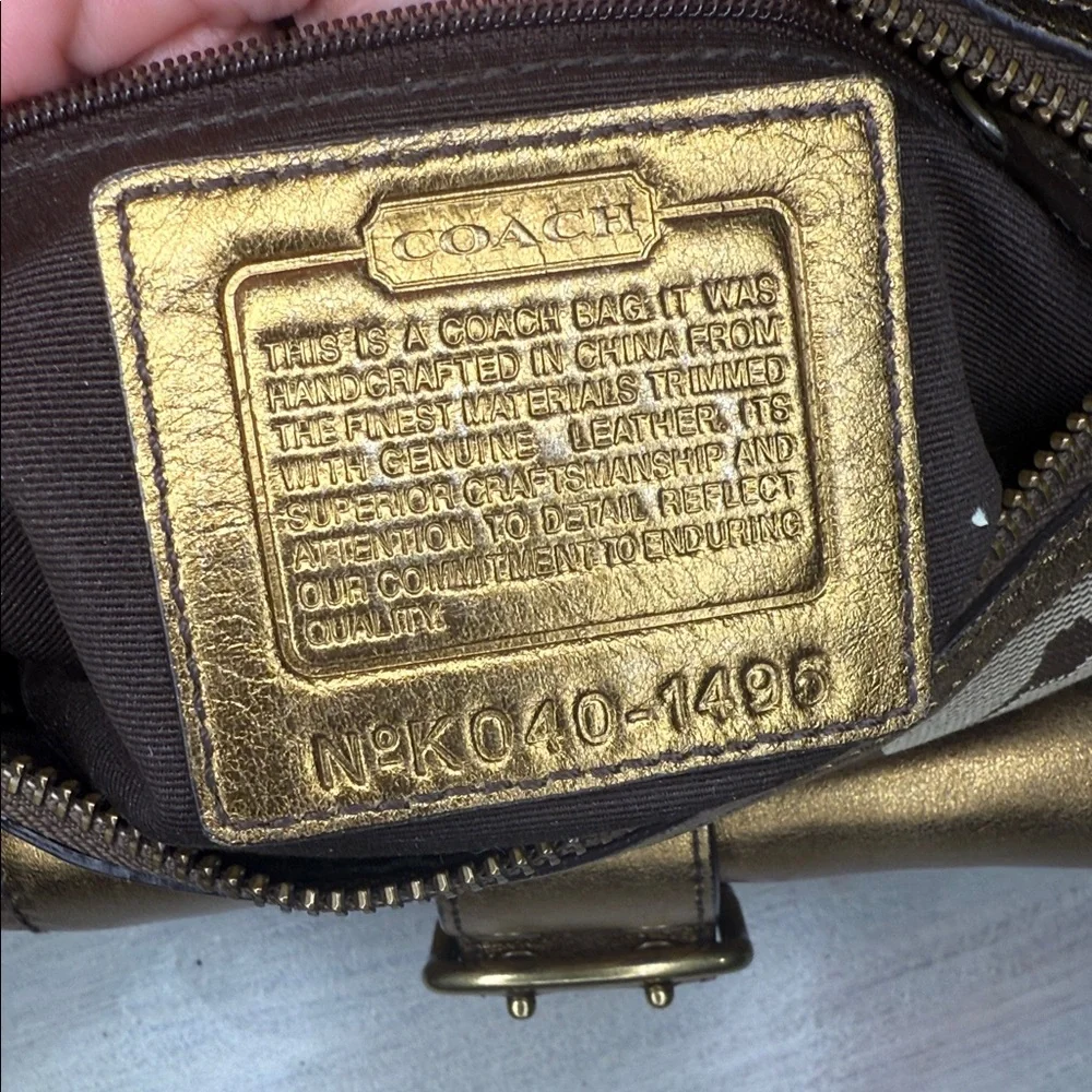 2004 Special Edition Coach Signature Mini Hobo in Brown and Bronze No 40-1495